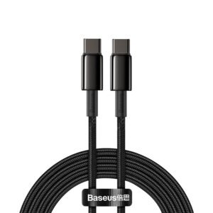 Baseus Tungsten Gold 2M Fast Charging Data Cable Type-C to Type-C 100W Black - CATWJ-A01- 1 Year Warranty