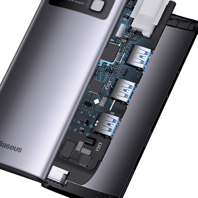 Baseus 6-in-1 Type-C HUB Star Joy Multifunctional Docking Station Gray - 1 Year Warranty - Image 6