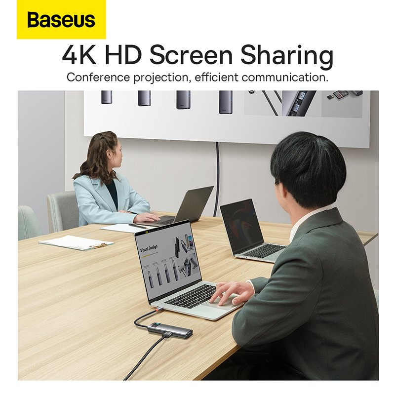 Baseus 6-in-1 Type-C HUB Star Joy Multifunctional Docking Station Gray - 1 Year Warranty - Image 12