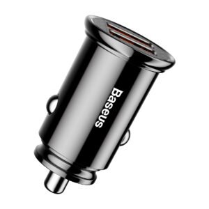 Baseus Circular Plastic A+A 30W Dual QC3.0 Quick Car Charger Black-CCALL-YD01- 1 Year Warranty