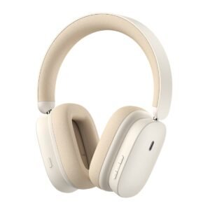 Baseus Bowie H1 Noise-Cancelling Wireless Headphones 5.2 ANC  Rice White - NGTW230002 - 1 Year Warranty