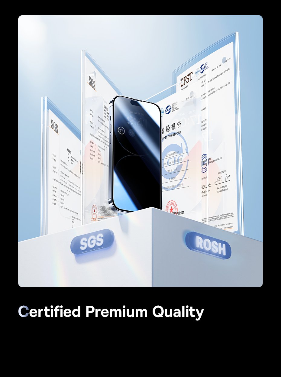Baseus Iphone 15 Plus Diamond Series for Full-Coverage Privacy Protection Tempered Glass Screen Protector - Image 11