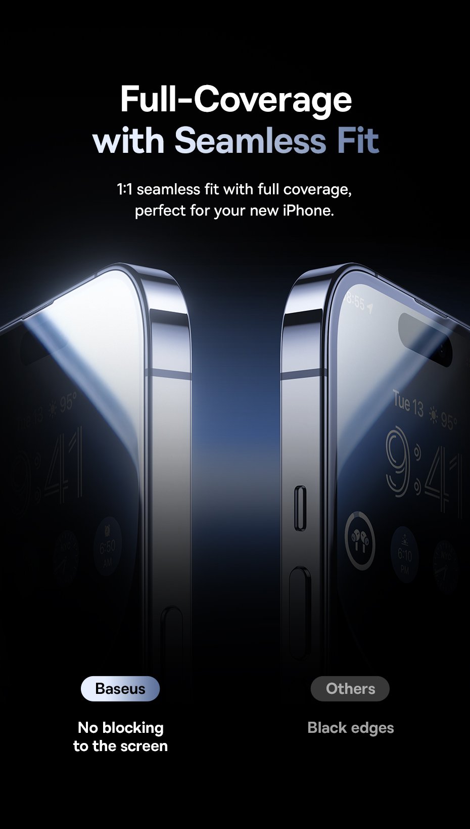 Baseus Iphone 15 Plus Diamond Series for Full-Coverage Privacy Protection Tempered Glass Screen Protector - Image 12