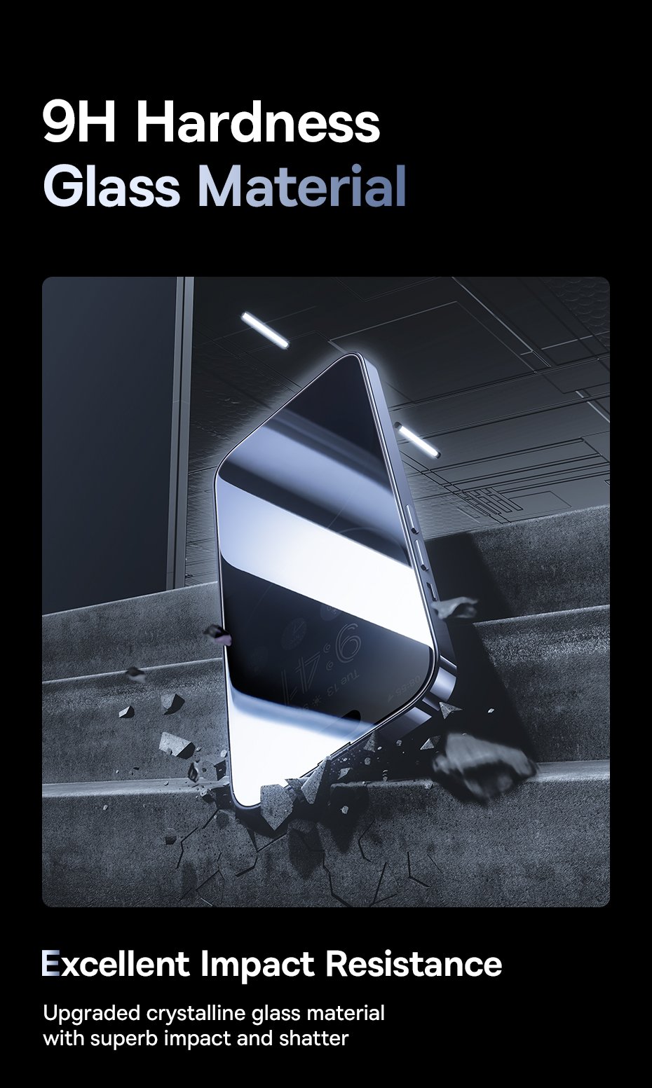 Baseus Iphone 15 Plus Diamond Series for Full-Coverage Privacy Protection Tempered Glass Screen Protector - Image 9