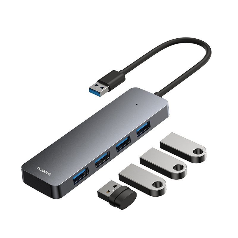 Baseus 4-Port HUB UltraJoy Series Lite- 15cm Space Grey USB-A to USB3.0 x 4 - 1 Year Warranty - Image 2