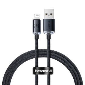 Baseus Crystal Shine Series 1.2m USB to Lightning 2.4A Cable - 1Y