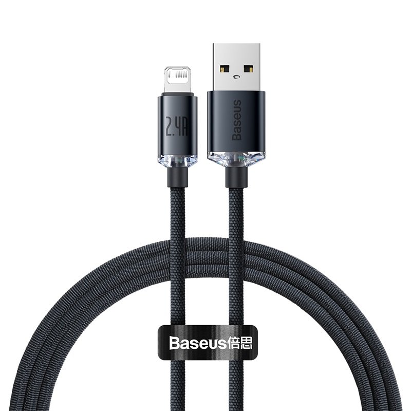 Baseus Crystal Shine Series 1.2m USB to Lightning 2.4A Cable - 1Y