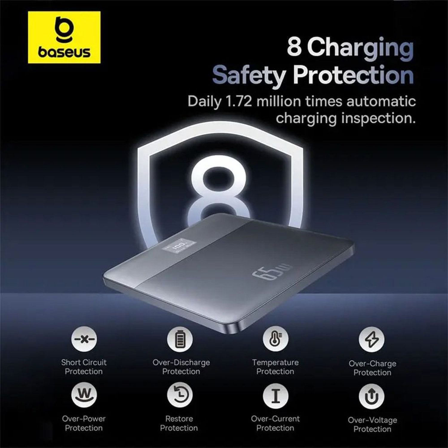 Baseus 12000mAh 65W Blade2 Power Bank Intelligent Edition Sliver - 1Y - Image 6