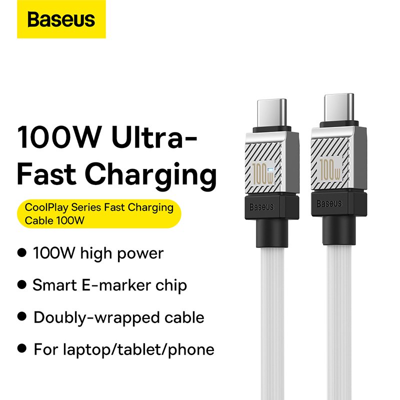 Baseus Type-C to Type-C 100W 2m CoolPlay Series Fast Charging Cable - 1Y - Image 9