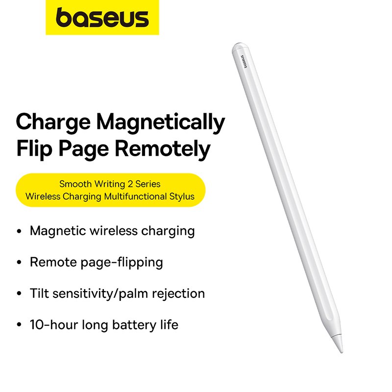 Baseus Smooth Writing 2 Series Wireless Charging Multifunctional Stylus - Moon White - 1Y - Image 12