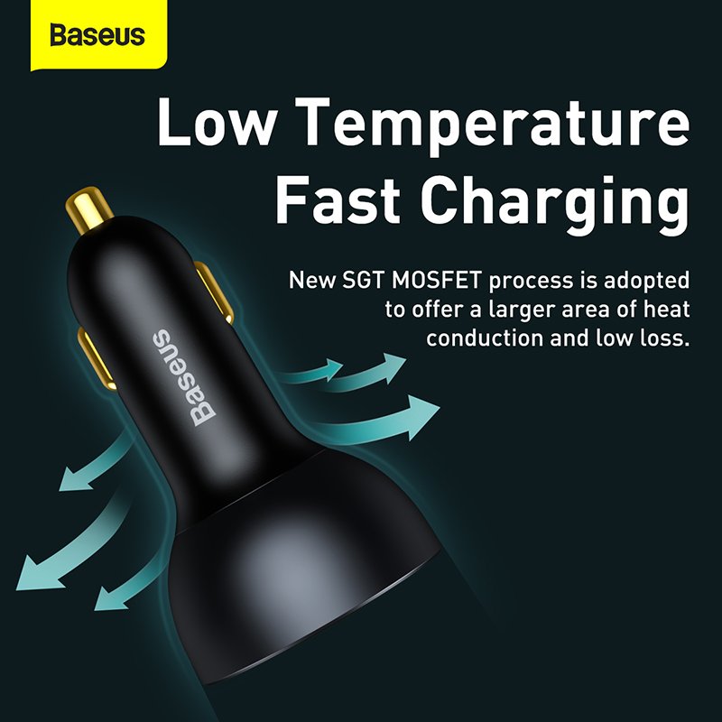 Baseus 160W Qualcomm? Quick Charge? 5 Technology Car Charger 2C+U- 1Y - Image 3