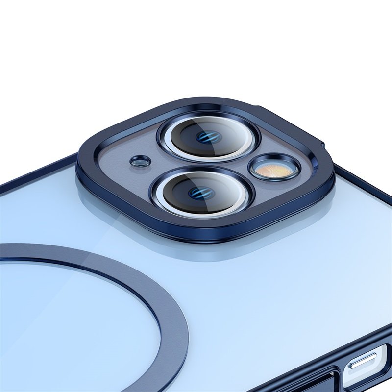 Baseus iPhone 14 Glitter Series Magnetic Case (Pack of 1 with Full Coverage Tempered Glass Screen Protector and Cleaning kit), Blue - ARMC010403 - Image 8