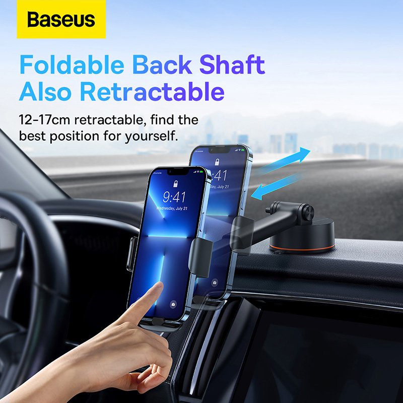 Baseus Easy Control Clamp Car Mount Holder Pro (Suction Cup Version) Tarnish - SUYK020014 - Image 3