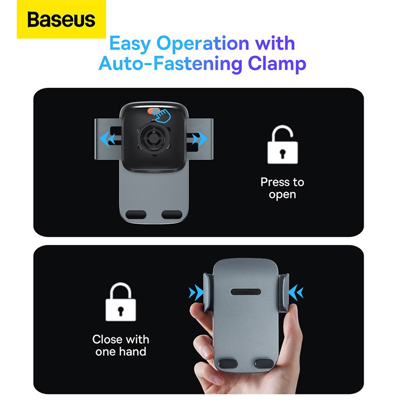 Baseus Easy Control Clamp Car Mount Holder Pro (Suction Cup Version) Tarnish - SUYK020014 - Image 6