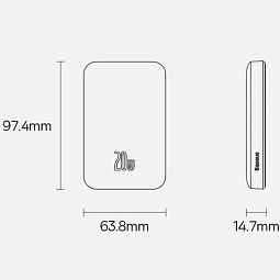 Baseus Magnetic Wireless Charging Power bank 6000mAh 20W Pink Baseuscolombo