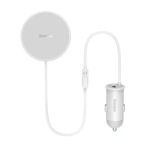 Baseus CW01 Magnetic Wireless Charging Car Mount 40W (Wireless Charging 15w+USB-A 25W) White Baseuscolombo