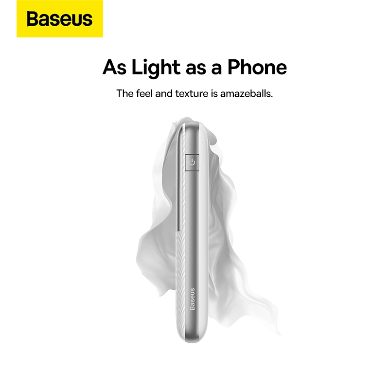 Baseus Bipow Pro Digital Display Fast Charge Power Bank 10000mAh 20W (With Simple Series Charging Cable USB to Type-C 3A 0.3m White) Overseas Edition - White - PPBD040202