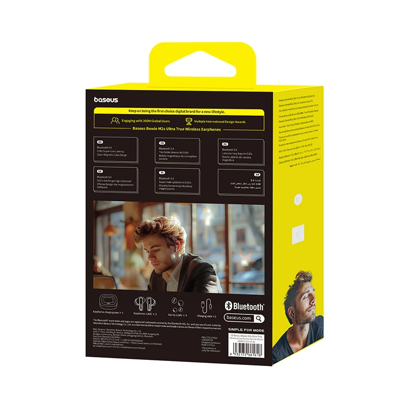 Baseus Bowie M2s Ultra True Wireless Earphones (With ANC & Touch Control Display) - Cosmic Black - A00074101123-00 Baseuscolombo