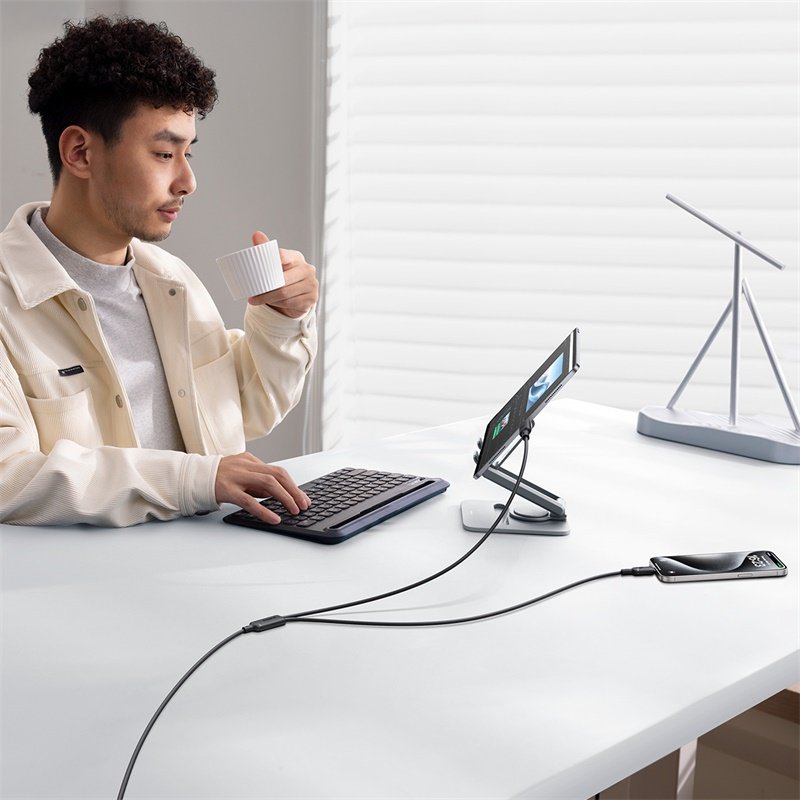 Baseus New Pudding Series 1.5Meter 100W Type-C to Dual Type-C Fast Charging Cable - Image 7