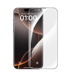 Baseus iPhone 16 Pro Crystal Full-Coverage HD Etched Tempered Glass Screen Protector