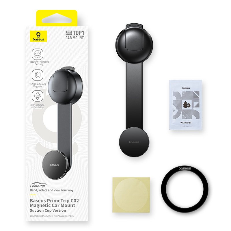 Baseus PrimeTrip C02 Magnetic Car Mount Suction Cup Version Cosmic Black - Image 9